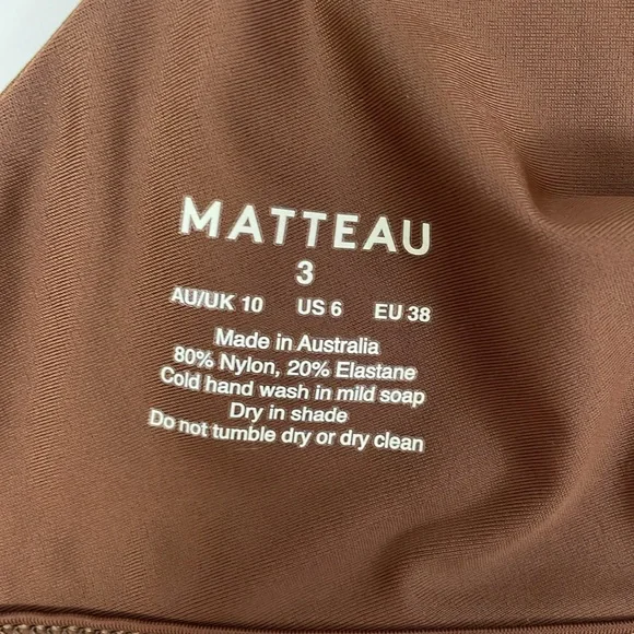 MATTEAU Brown High Waist Bikini Triangle Top. Size 2/3 4/6. - Picture 10 of 15